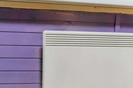 electric heater on wall in country houseの写真素材