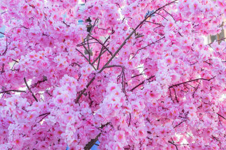 artificial apple tree flowers blooming background. Pastel colors