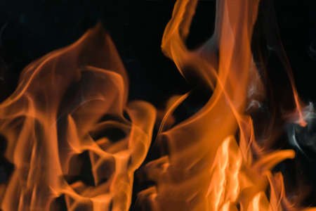 fire fame on black backgroundの写真素材