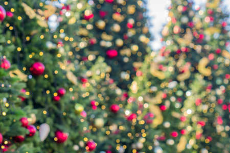 abstract blurred lights on background in blue, purple, orange colors. - christmas celebration conceptの写真素材