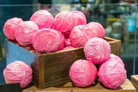 Natural aromatherapy bath balls for Beauty and spa, backgroundの写真素材