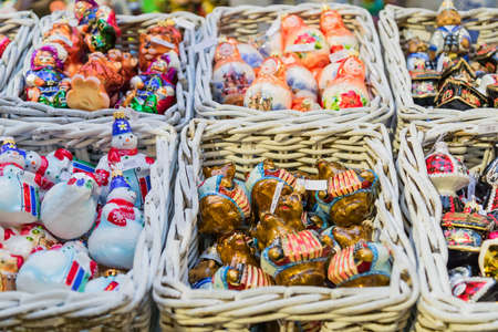 MOSCOW, RUSSIA - December 20, 2018. GUM (Main Department Store) New Year and Christmas fair. Holiday shoppingの写真素材