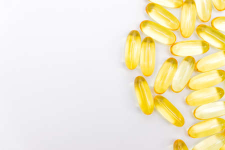 Omega 3 capsules from north Fish Oil. Supplement pills in softgel form