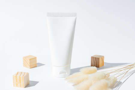 beauty spa medical skincare and cosmetic lotion cream bottle packaging on white background with...