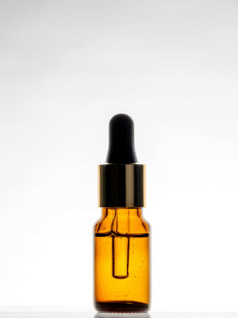 Clear dropper bottle on transparent background, macroの写真素材