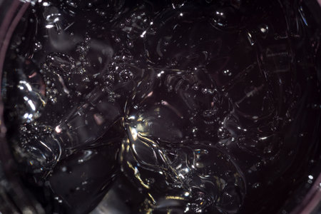 Transparent gel with texture and bubblesの写真素材