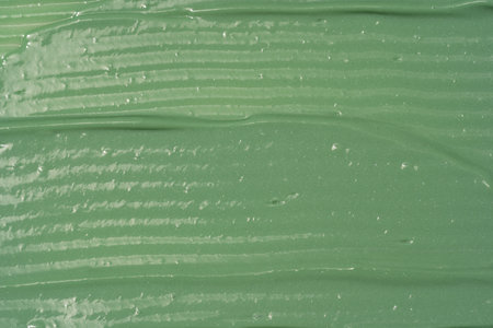 Cosmetic cream mask or balm mint green background. Skin care product textureの写真素材