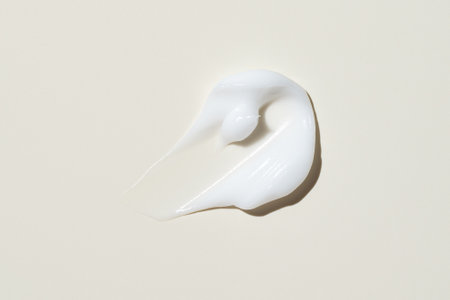Skincare cream texture. White cosmetic lotion background. Creamy gel, moisturizer, product swatchの写真素材
