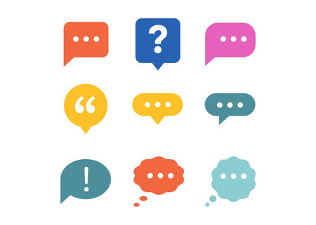 Speech and Thought Bubble Geometric Shape Set Stock Illustration.のイラスト素材