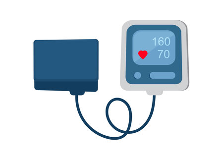 Tonometer for blood pressure measurement. Sphygmomanometer. Medical equipment. Heart disease. Stock illustrationのイラスト素材