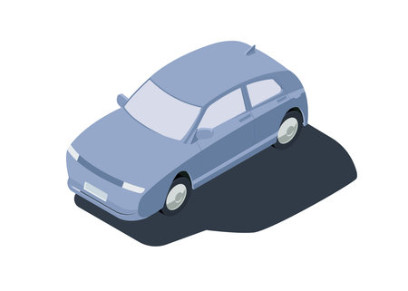 Isolated 3d grey urban car icon stock illustrationのイラスト素材