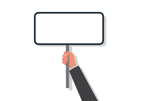 People holding a blank sign. Advertising concept. vector illustration stock illustrationのイラスト素材