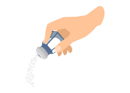 Hand using a salt shaker stock illustrationのイラスト素材