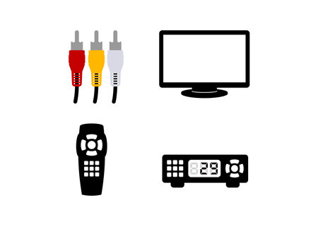 TV with RCA cable Vector illustration stock Illustrationのイラスト素材