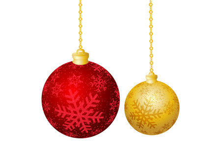 Christmas balls isolated on white background stock illustration.のイラスト素材