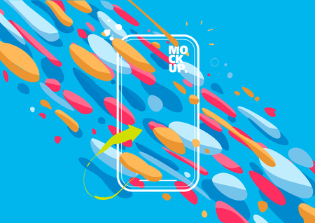 Stream of colorful drops. Template of flat designの写真素材