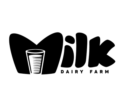 Milk. Lettering emblem on whiteのイラスト素材