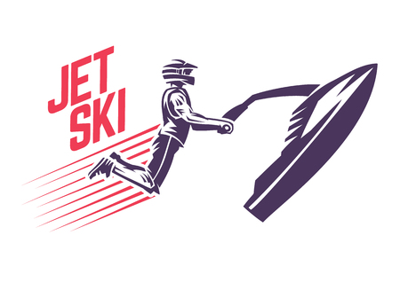 Jet skier in a jump. Sport emblemの写真素材