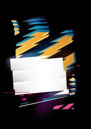 Abstract composition of rectangle and stripes. Vector shapes with refraction effect. Place for text or imageの写真素材