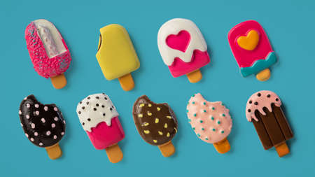 Set colorful tasty ice creamの写真素材