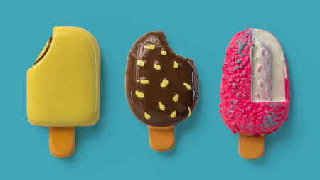 Set colorful tasty ice creamの写真素材