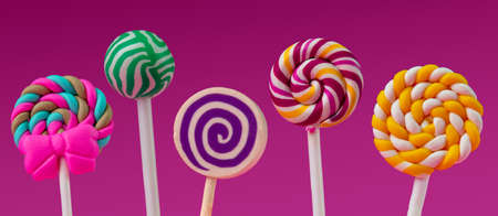Set of colorful lollipopsの写真素材