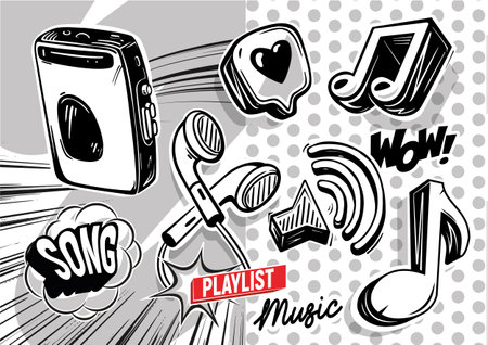 Vector dynamic cartoon illustrations pop art styleのイラスト素材