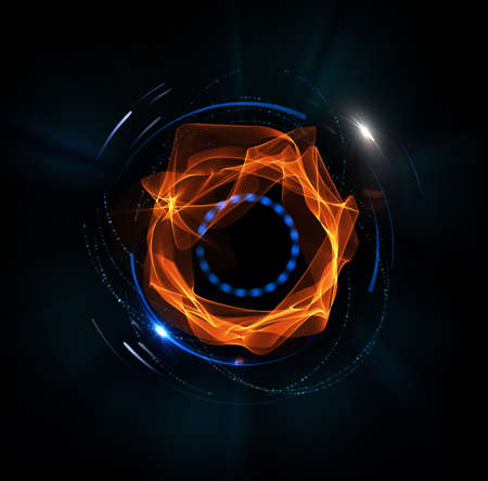 Abstract explosion lines equalizer pattern circle shape.の写真素材