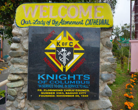 Emblem of Our Lady of the Atonement Cathedral, a Catholic church in Baguio, Philippines, Southeast Asia. Photo taken on February 14, 2017.のeditorial素材
