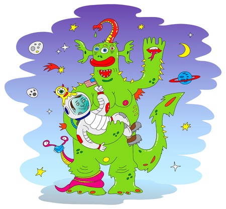 Green Alien monsterのイラスト素材