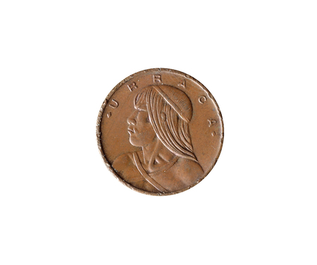 Obverse of One Centesimo coin made by Panama 1968の写真素材