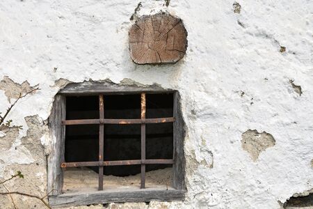 Ancient windows made of metal and wood