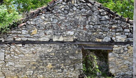 Antique stone wall textureの写真素材