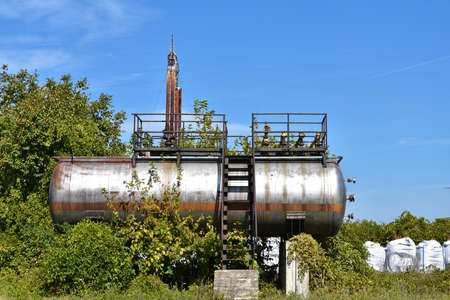 Metal tank for storing diesel fuel