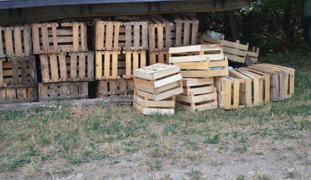 Vintage wooden crates for storing fruits