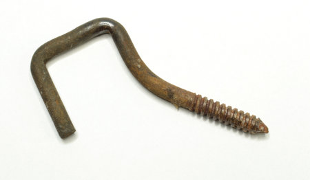 Vintage rusted Steel Square Bend Hookの写真素材