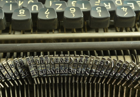 Part of Typebars and Keyboard on vintage mechanical Typewriter machineの写真素材