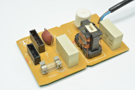 Vintage TV circuit board components
