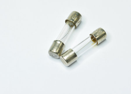 Vintage little fast blow glass fusses on white background