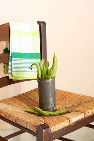 Raw Organic Fresh Green Fava Beansの写真素材
