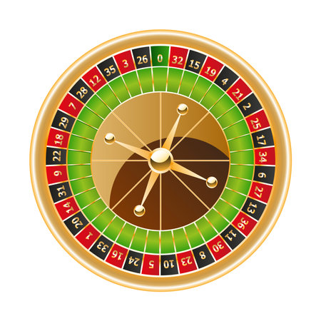 Casino roulette wheel isolated on white background. Vector illustration.のイラスト素材