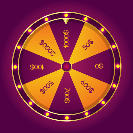 Casino roulette wheel. Vector illustration on a purple background.のイラスト素材