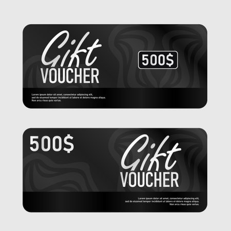Vector set of luxury gift certificates Elegant template for holiday gift card coupon and certificateのイラスト素材