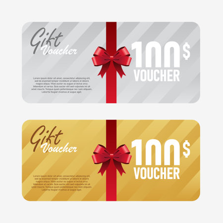 Vector set of luxury gift certificates Elegant template for holiday gift card coupon and certificateのイラスト素材