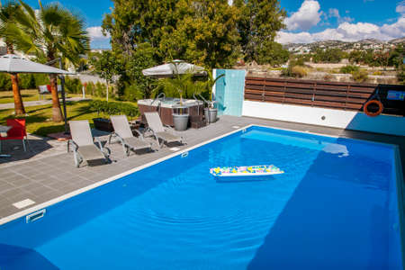 Pool in the mansion outdoors.の写真素材