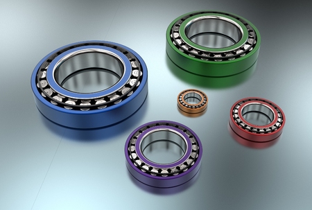 3D illustration of tapered roller bearingの写真素材