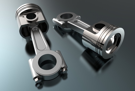3d illustration of engine pistonsの写真素材