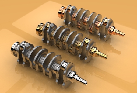 3d illustration of crankshaftの写真素材