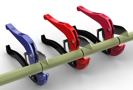 3d illustration of pipe cutterの写真素材