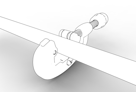 3d illustration of pipe cutterの写真素材